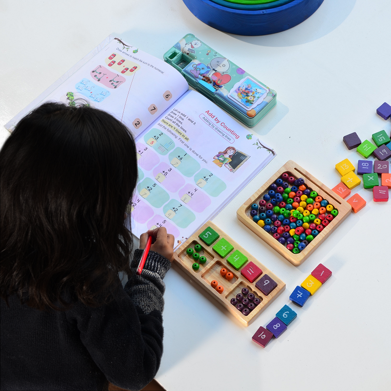 Play and Learn Addition with Math Board for Kindergarten